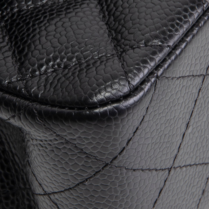 CHANEL Caviar Quilted Medium Double Flap Bag - Black