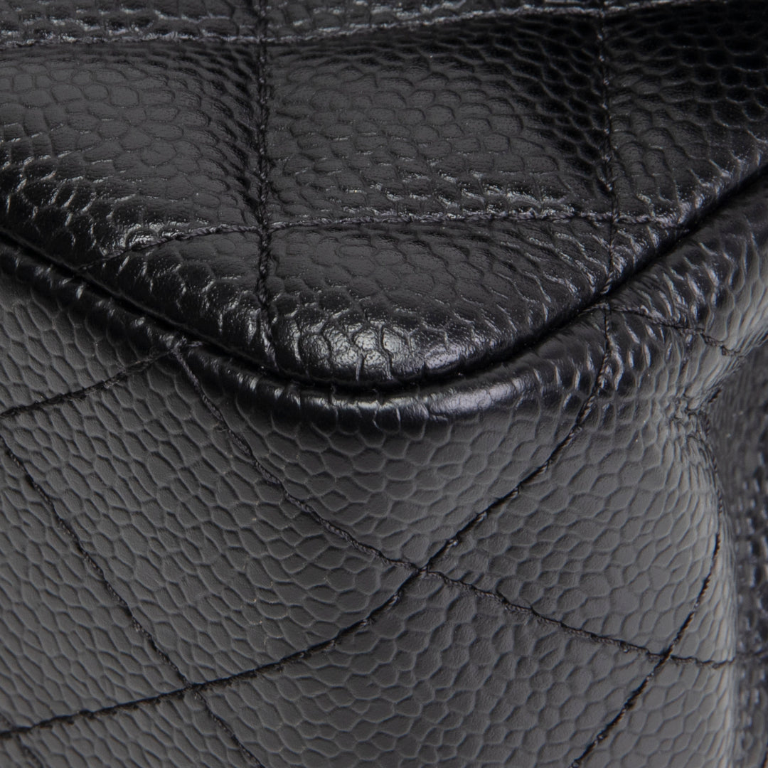 CHANEL Caviar Quilted Medium Double Flap Bag - Black