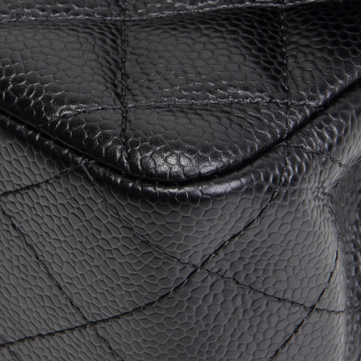 CHANEL Caviar Quilted Medium Double Flap Bag - Black