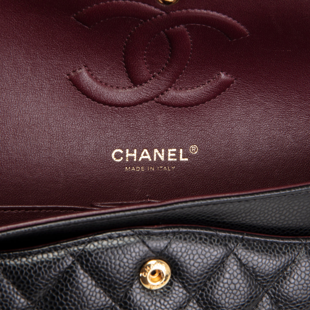 CHANEL Caviar Quilted Medium Double Flap Bag - Black
