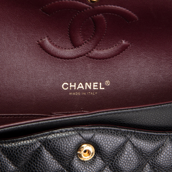 CHANEL Caviar Quilted Medium Double Flap Bag - Black