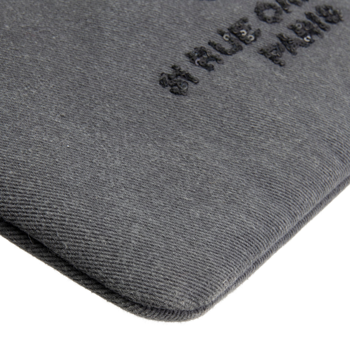 CHANEL Denim Sequin Deauville O-Case - Gray