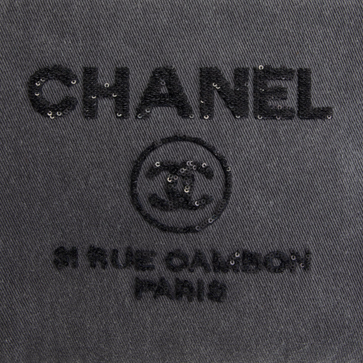 CHANEL Denim Sequin Deauville O-Case - Gray