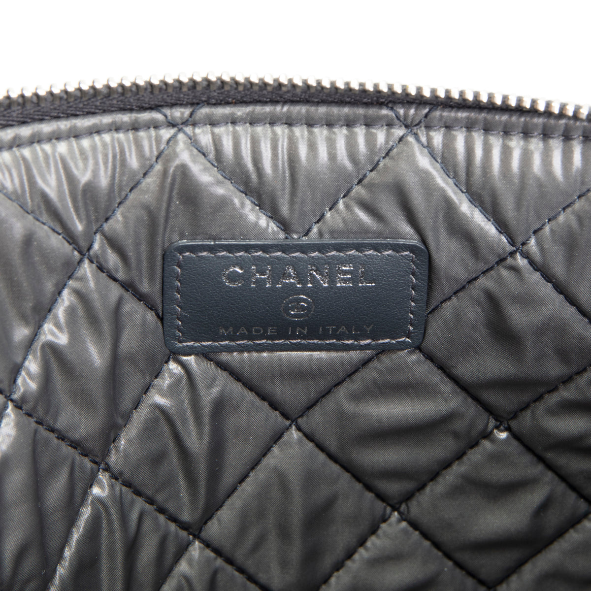 CHANEL Denim Sequin Deauville O-Case - Gray