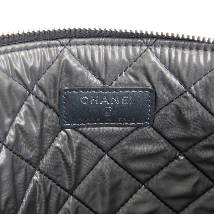 CHANEL Denim Sequin Deauville O-Case - Gray