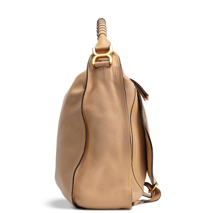 CHLOE Large Leather Marcie Shoulder Bag - Nude
