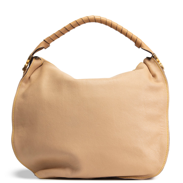 CHLOE Large Leather Marcie Shoulder Bag - Nude