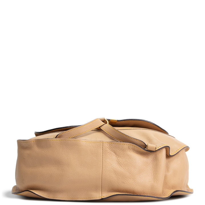 CHLOE Large Leather Marcie Shoulder Bag - Nude