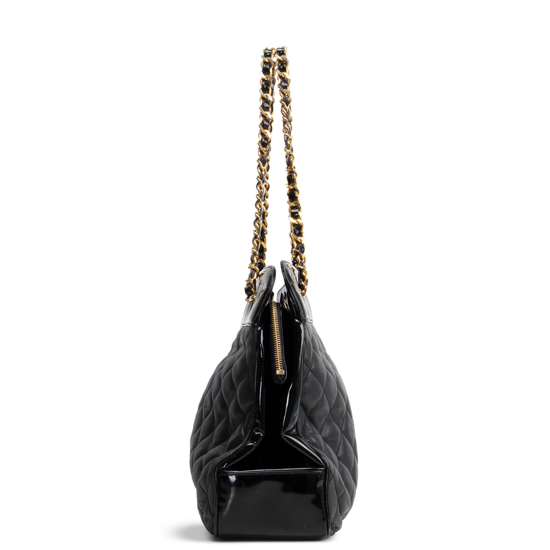 CHANEL Vintage Quilted CC Charm Tote OUTLET FINAL SALE