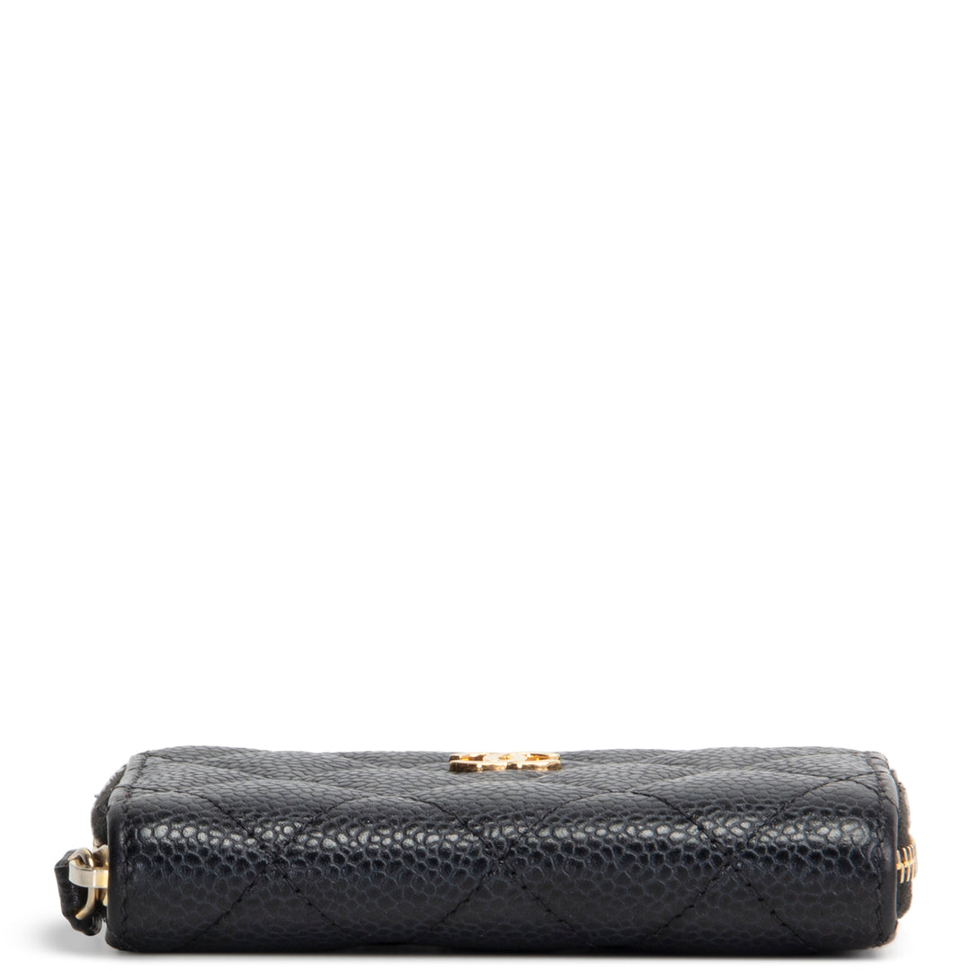 CHANEL Caviar Compact Zip Wallet - Black