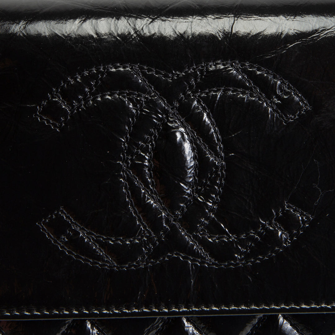 CHANEL CC Shiny Aged Calfskin Wallet On Chain