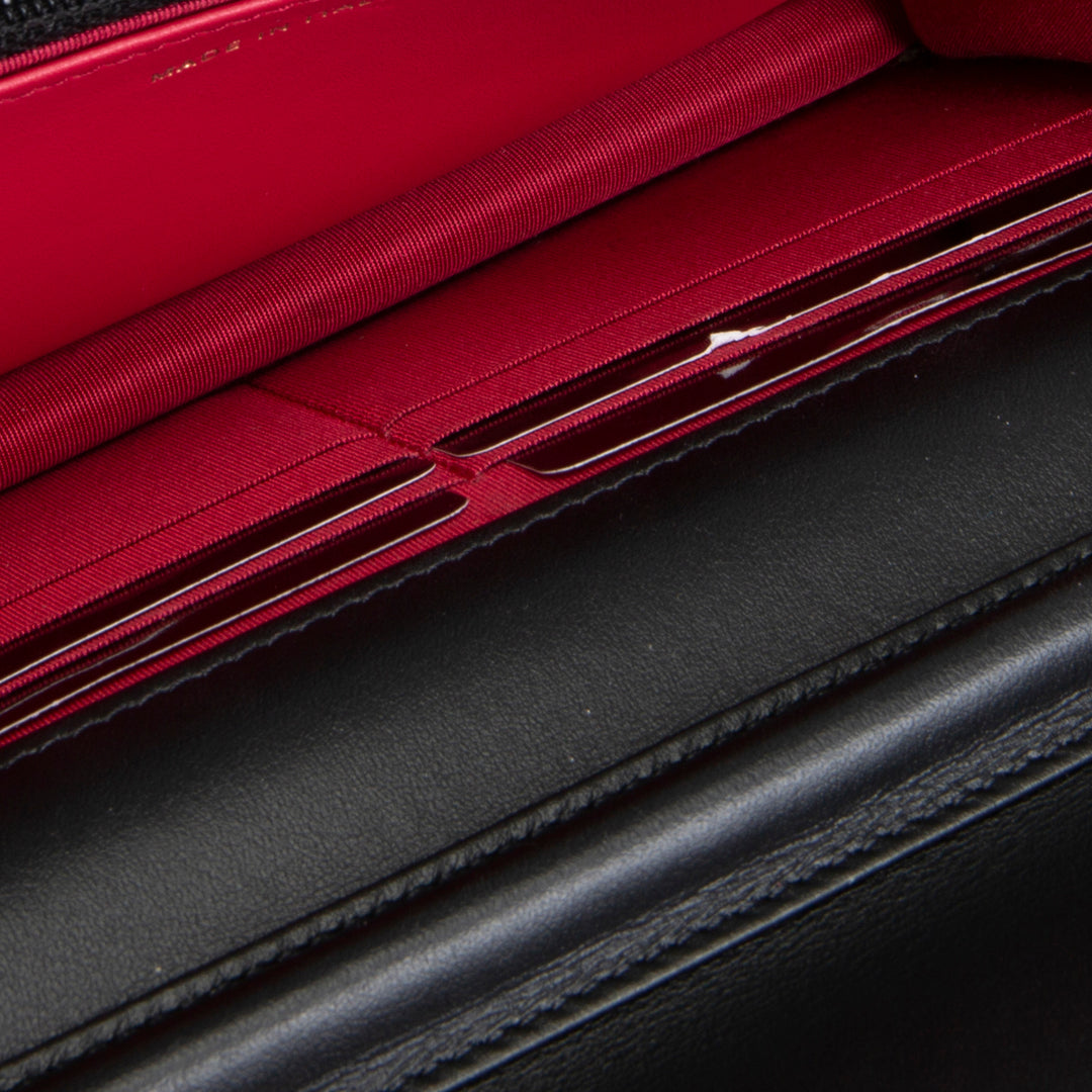CHANEL CC Shiny Aged Calfskin Wallet On Chain