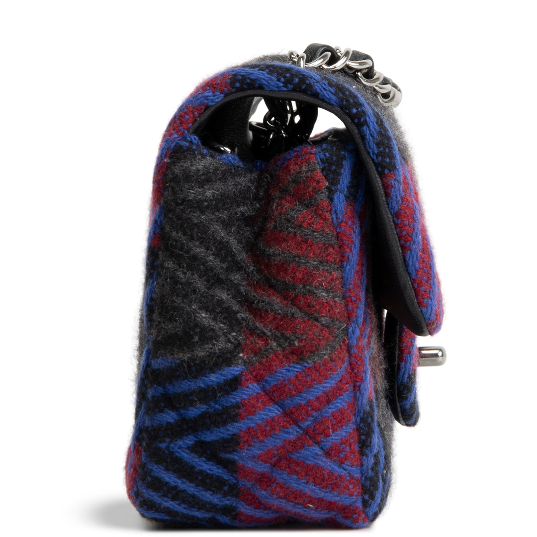 CHANEL Classic Single Flap Wool Mini - Black/Burgundy/Blue/Gray OUTLET FINAL SALE