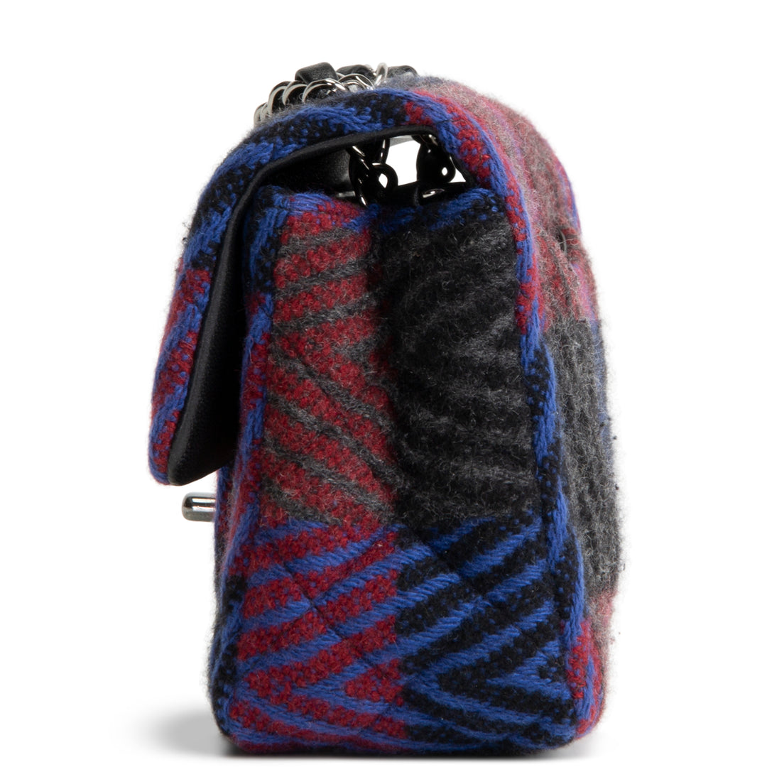CHANEL Classic Single Flap Wool Mini - Black/Burgundy/Blue/Gray OUTLET FINAL SALE