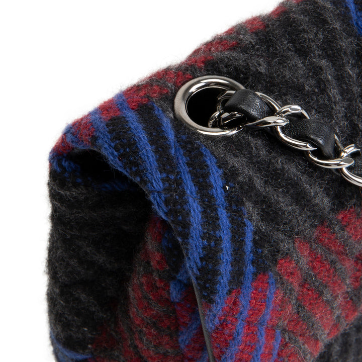 CHANEL Classic Single Flap Wool Mini - Black/Burgundy/Blue/Gray OUTLET FINAL SALE
