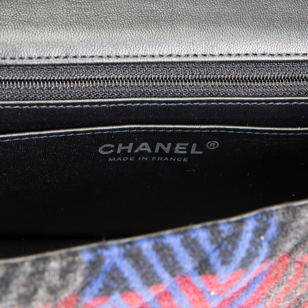 CHANEL Classic Single Flap Wool Mini - Black/Burgundy/Blue/Gray OUTLET FINAL SALE