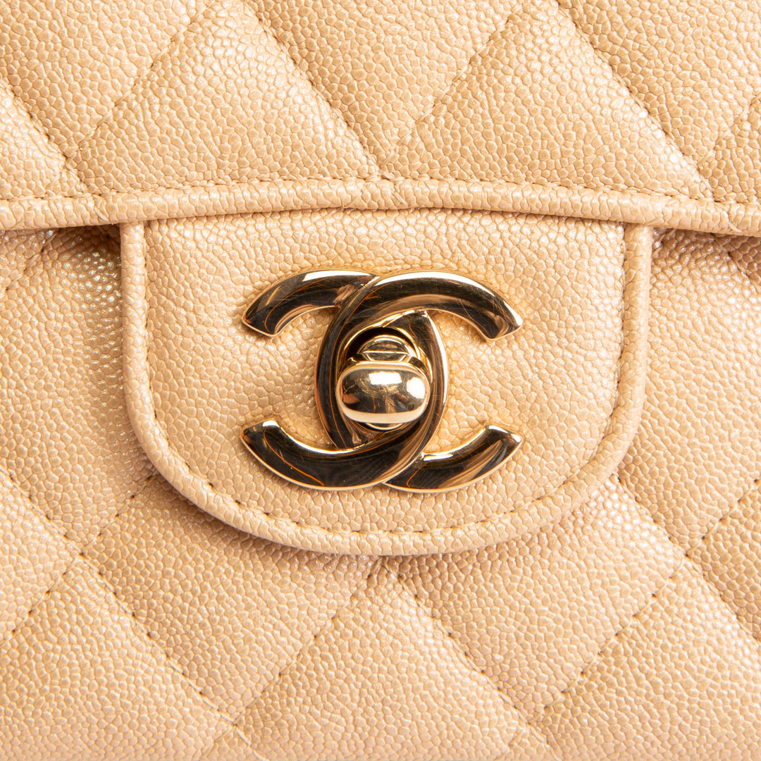 CHANEL Medium Double Flap - Pearly Quilted Caviar