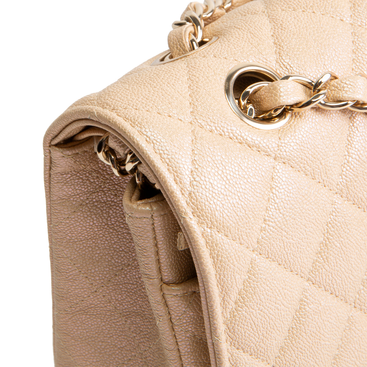CHANEL Medium Double Flap - Pearly Quilted Caviar