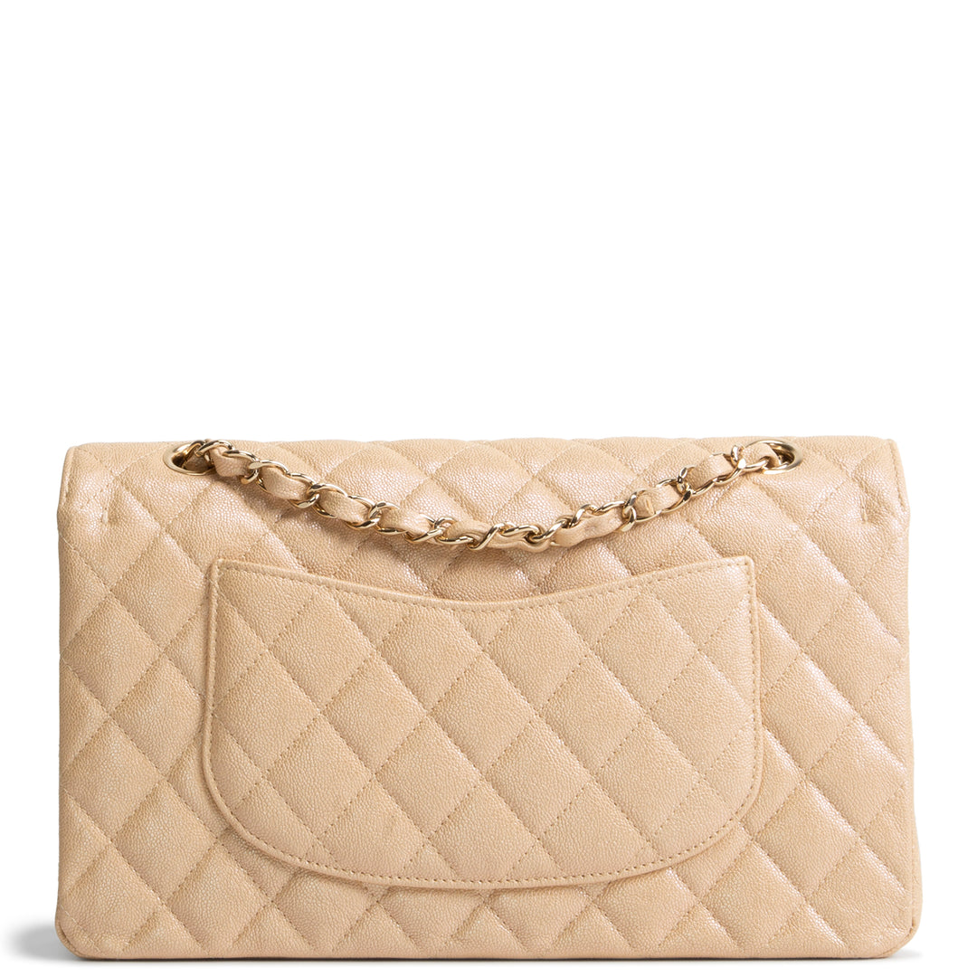 CHANEL Medium Double Flap - Pearly Quilted Caviar