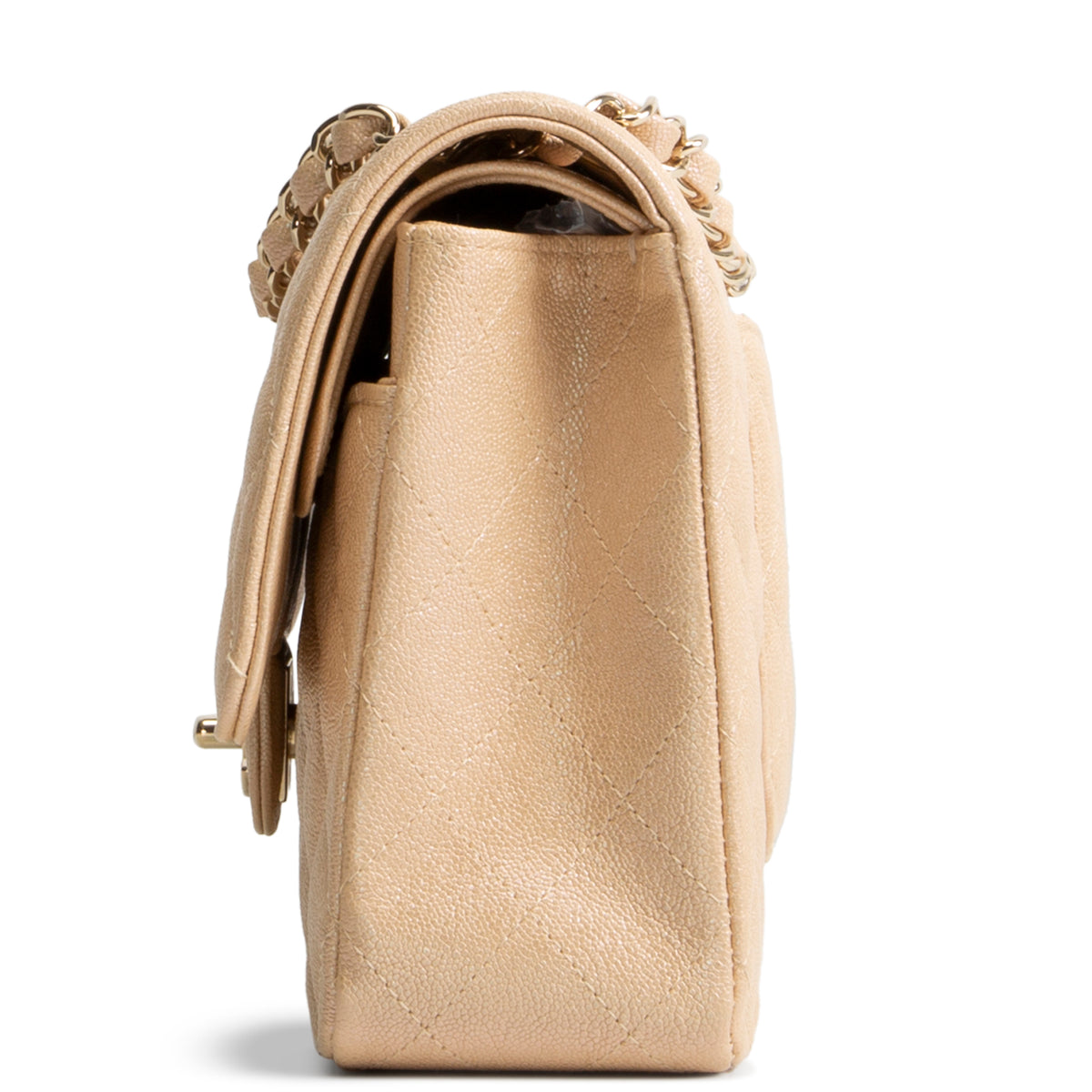 CHANEL Medium Double Flap - Pearly Quilted Caviar