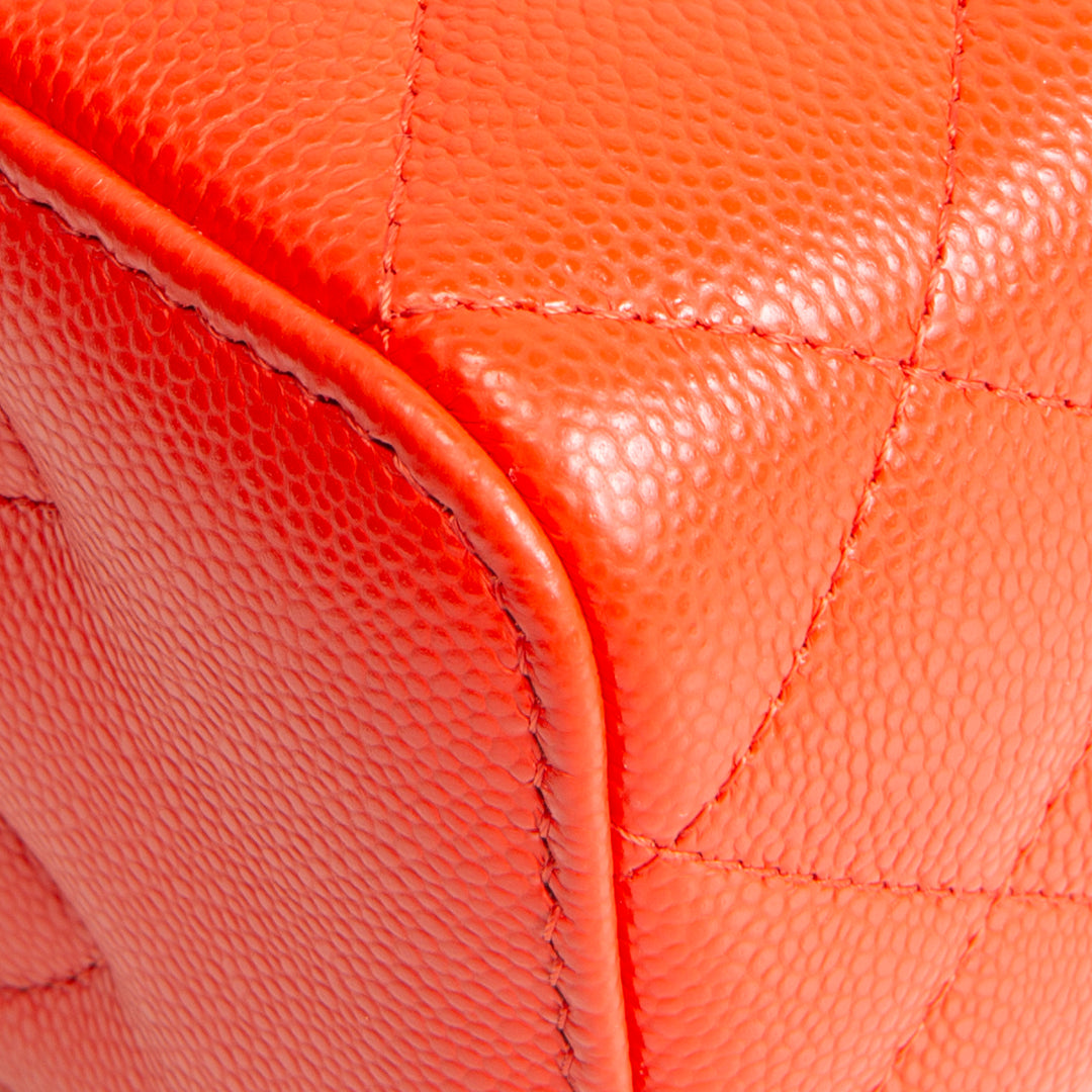 CHANEL Mini Vanity Case Quilted Caviar - Red