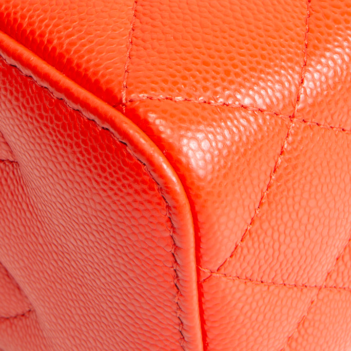 CHANEL Mini Vanity Case Quilted Caviar - Red