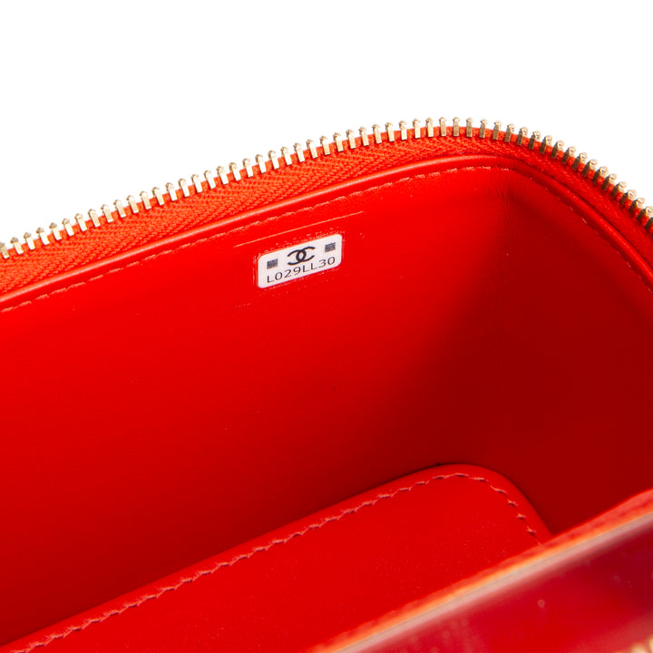 CHANEL Mini Vanity Case Quilted Caviar - Red