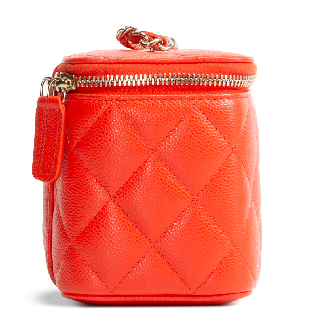 CHANEL Mini Vanity Case Quilted Caviar - Red