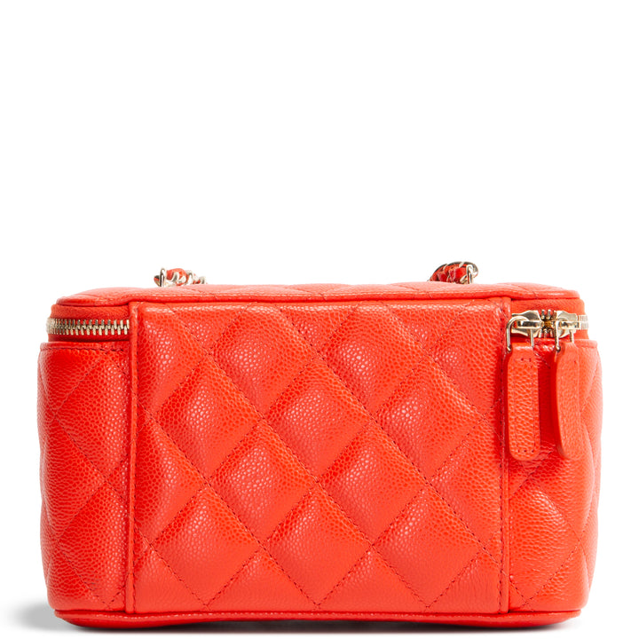 CHANEL Mini Vanity Case Quilted Caviar - Red