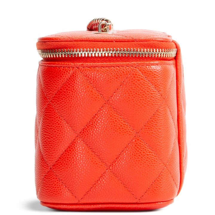 CHANEL Mini Vanity Case Quilted Caviar - Red