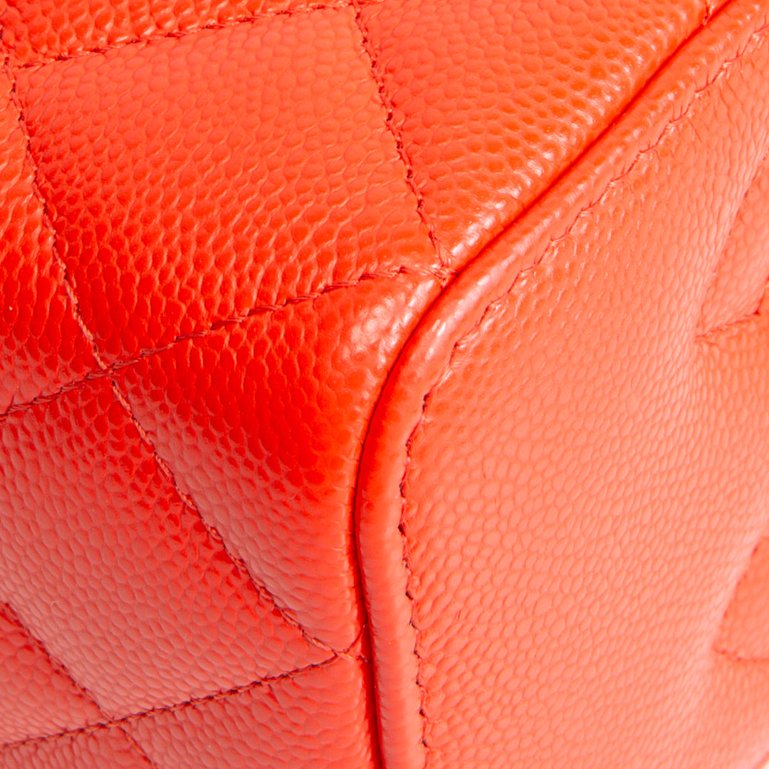 CHANEL Mini Vanity Case Quilted Caviar - Red