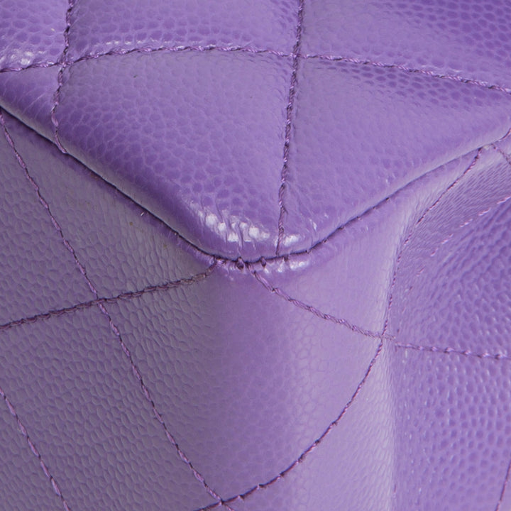 CHANEL Caviar Classic Double Flap Small - Purple