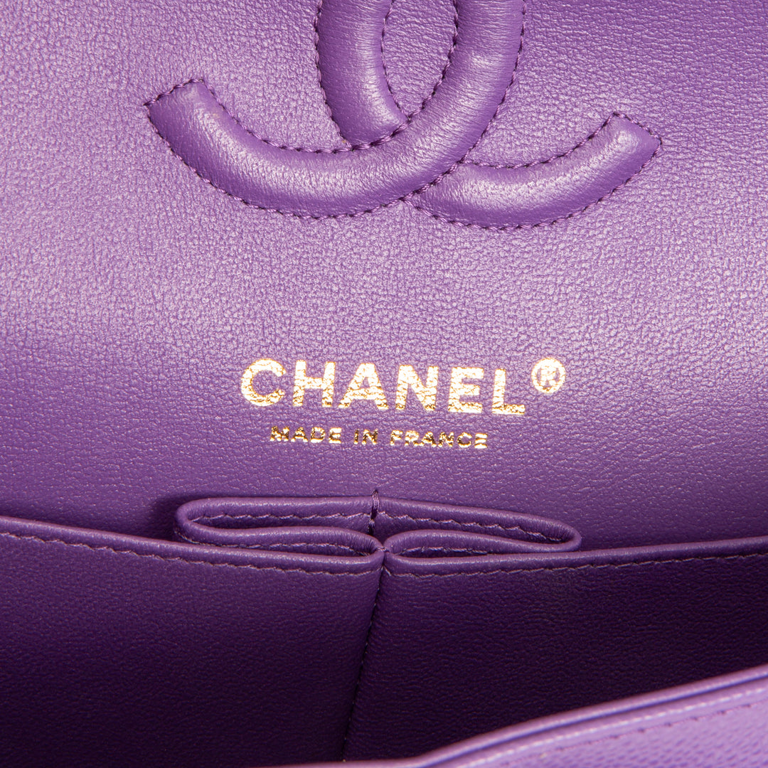 CHANEL Caviar Classic Double Flap Small - Purple