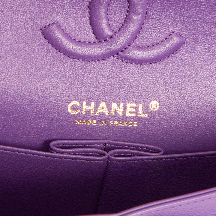 CHANEL Caviar Classic Double Flap Small - Purple