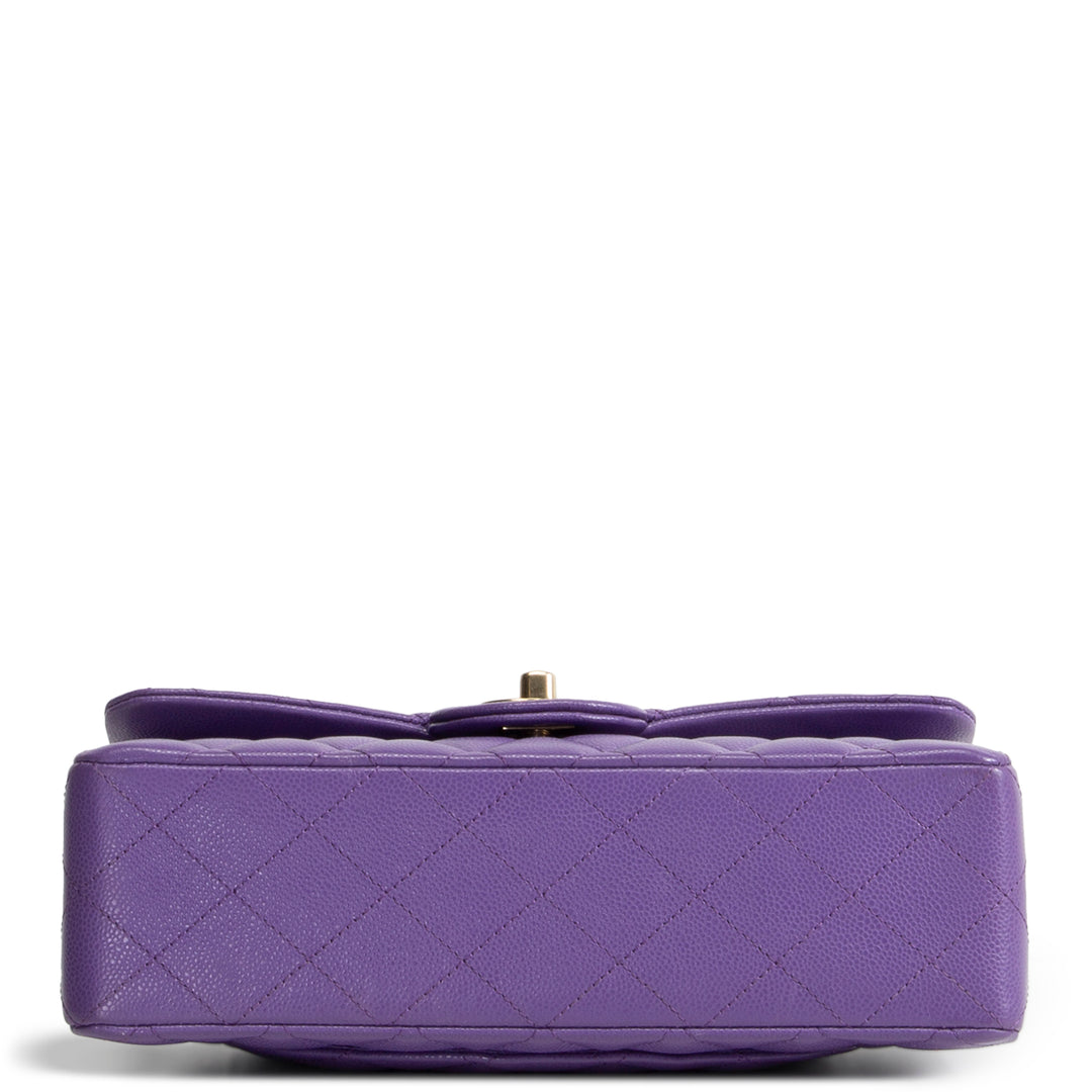CHANEL Caviar Classic Double Flap Small - Purple
