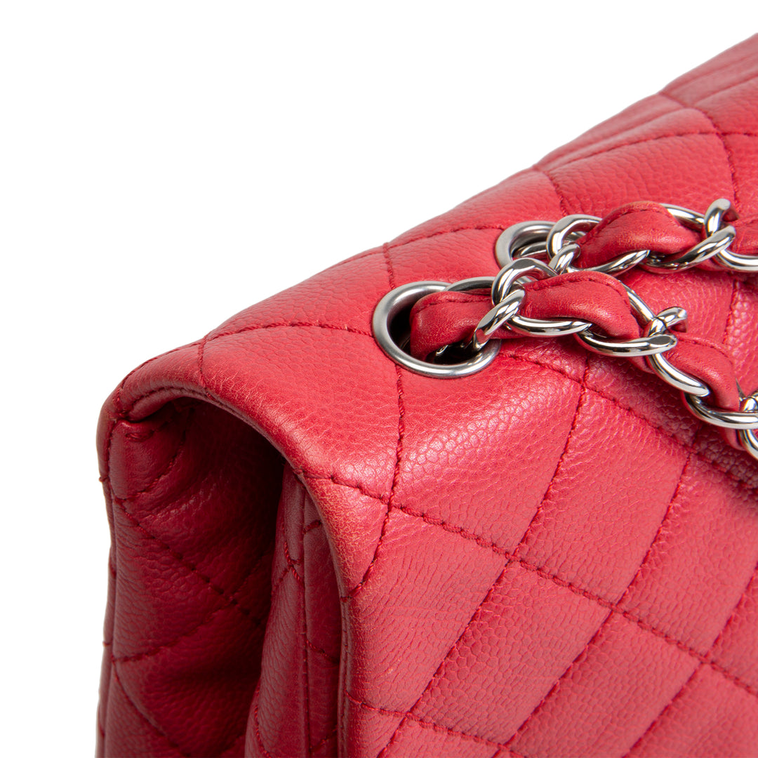 CHANEL Jumbo Single Flap Bag - Red OUTLET FINAL SALE