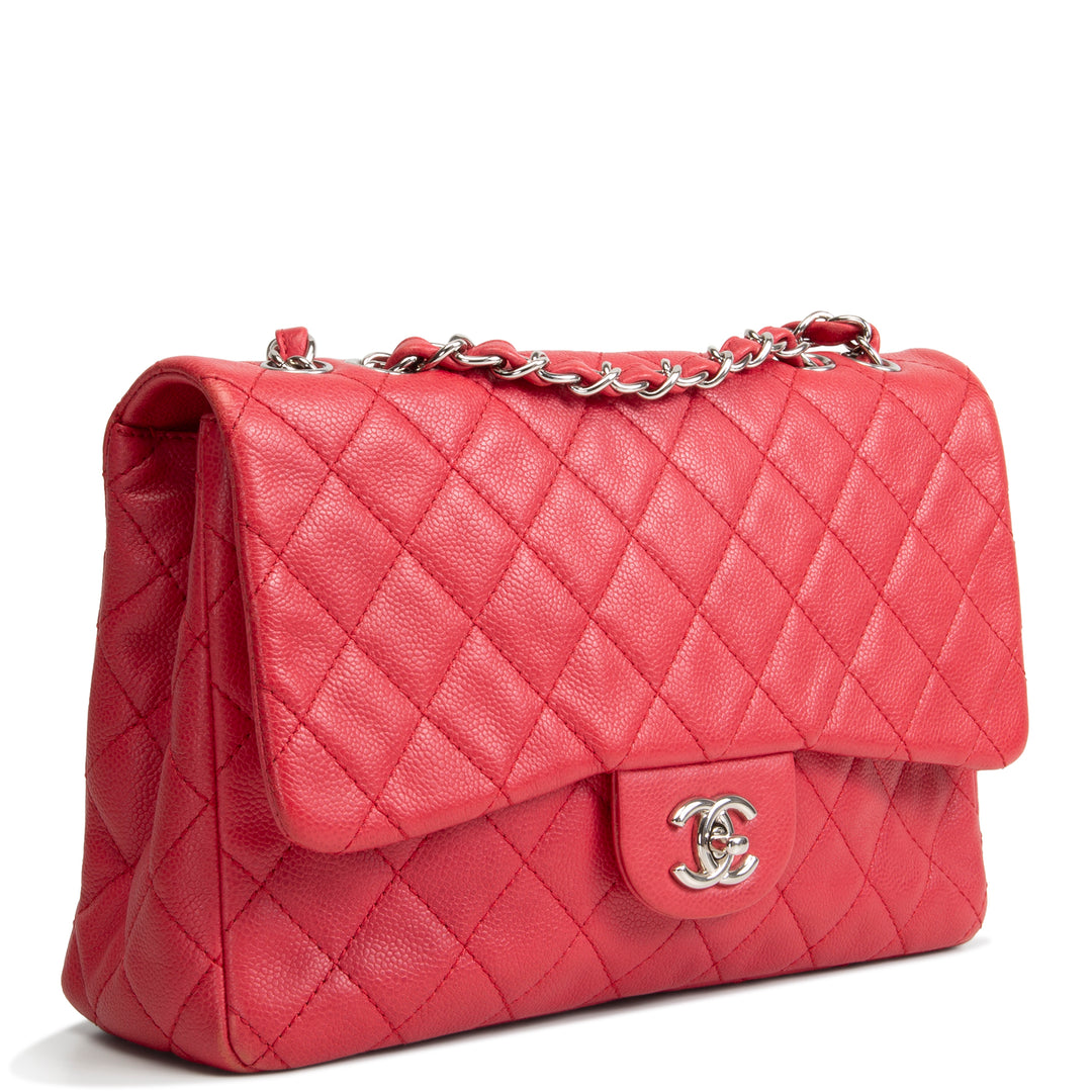 CHANEL Jumbo Single Flap Bag - Red OUTLET FINAL SALE