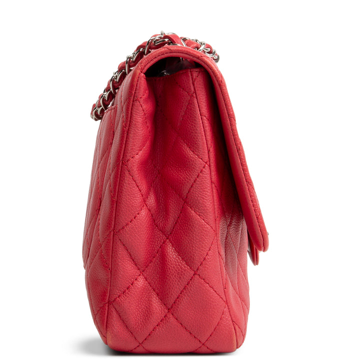 CHANEL Jumbo Single Flap Bag - Red OUTLET FINAL SALE