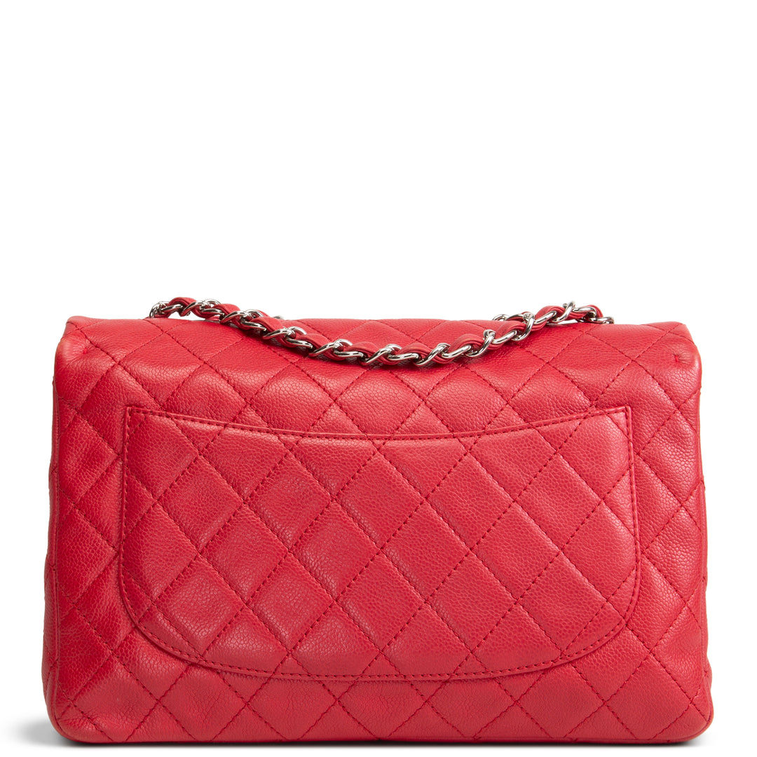 CHANEL Jumbo Single Flap Bag - Red OUTLET FINAL SALE
