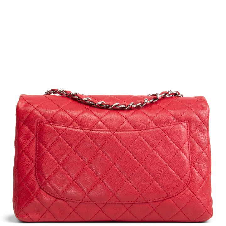 CHANEL Jumbo Single Flap Bag - Red OUTLET FINAL SALE