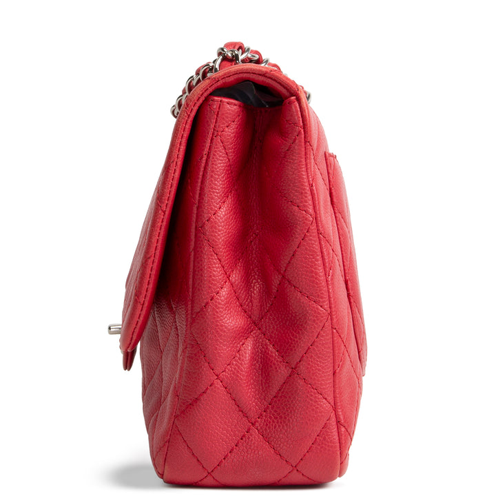 CHANEL Jumbo Single Flap Bag - Red OUTLET FINAL SALE