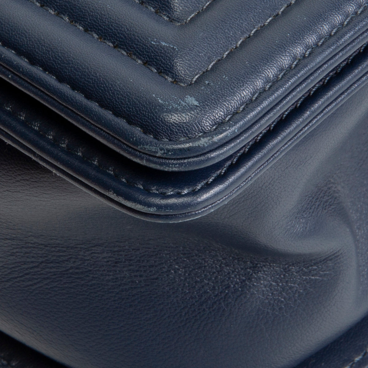 CHANEL Medium Quilted Boy Bag - Navy