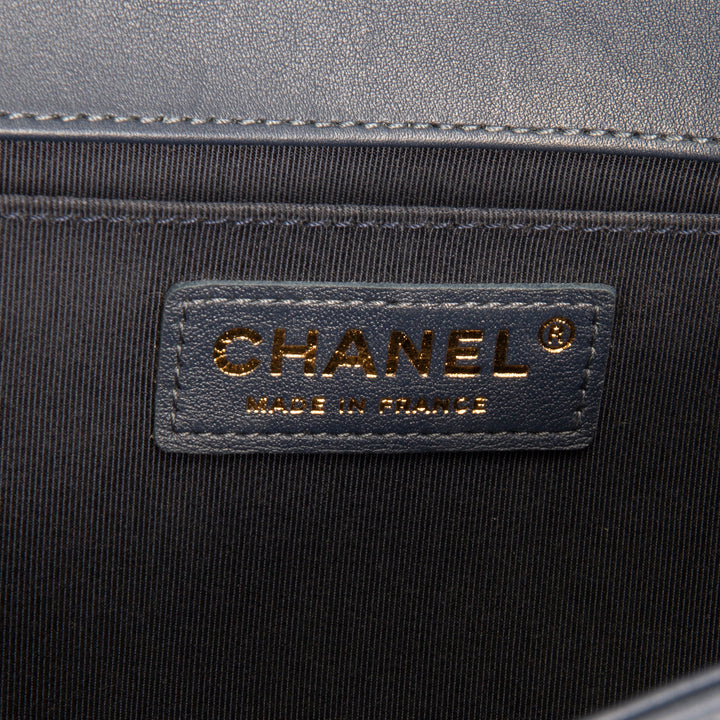 CHANEL Medium Quilted Boy Bag - Navy