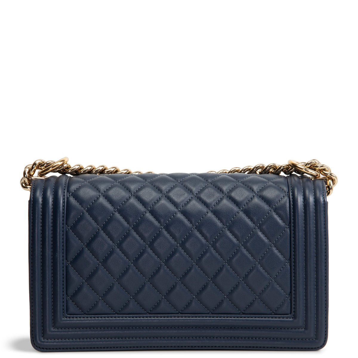 CHANEL Medium Quilted Boy Bag - Navy