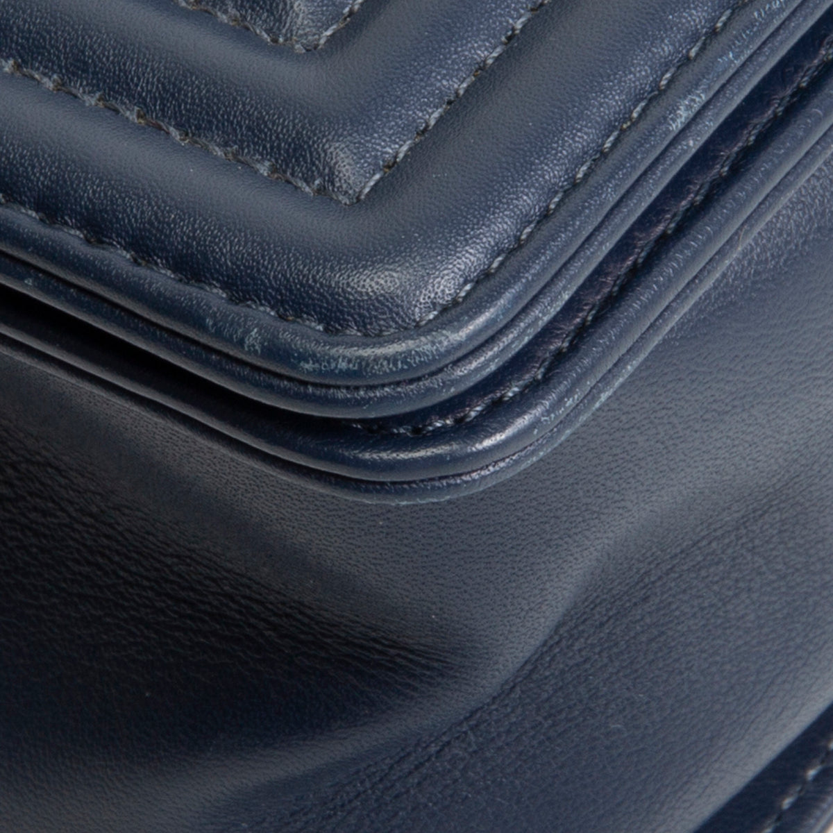 CHANEL Medium Quilted Boy Bag - Navy