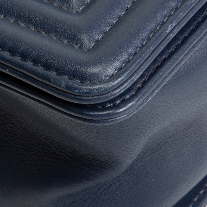 CHANEL Medium Quilted Boy Bag - Navy