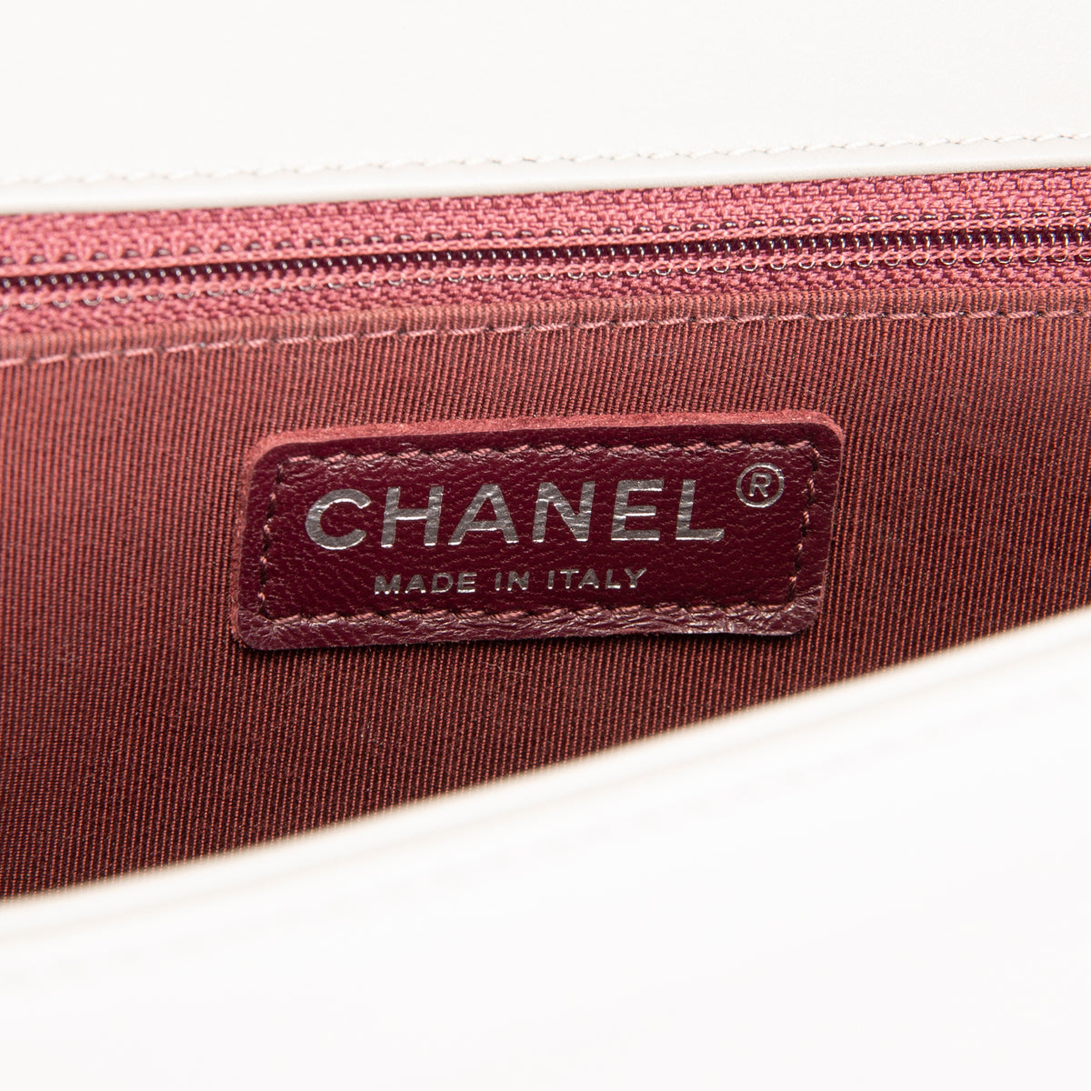 CHANEL Large Chevron Boy Bag - Grey
