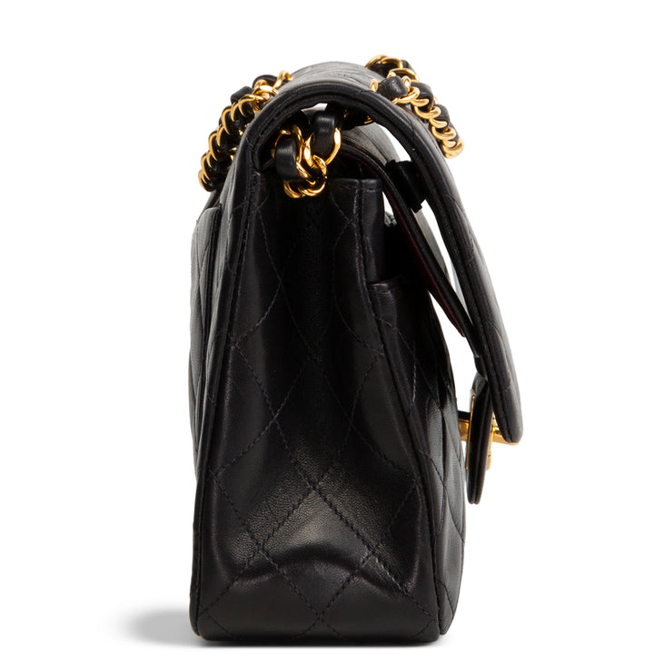 CHANEL Vintage Lambskin Medium Double Flap - Black