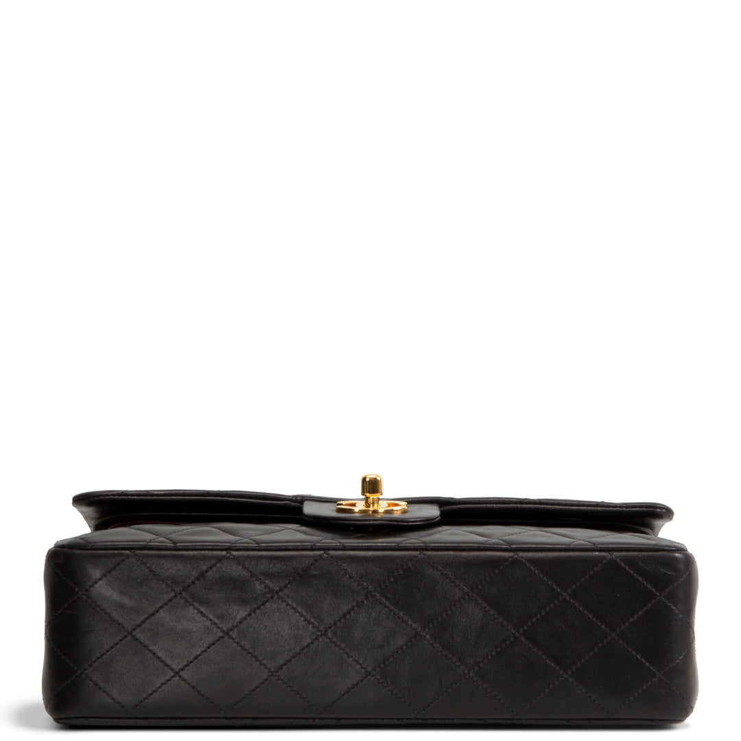 CHANEL Vintage Lambskin Medium Double Flap - Black