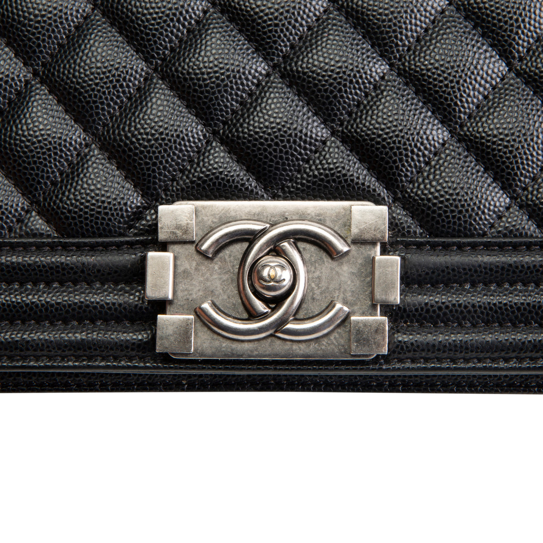 CHANEL Medium Boy Bag - Quilted Caviar OUTLET FINAL SALE
